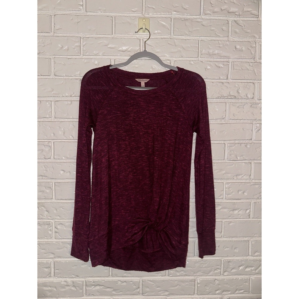 Vintage Women's Juicy‎ Couture Shirt Size S Burgundy Long Sleeve Y2K